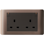 Schneider Electric 施耐德電氣 E84T25 SZ Zencelo 13A 兩位連保護門有掣插座連開關指示 (銀銅)